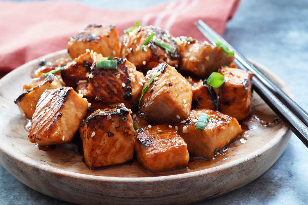 teriyaki salmon bites