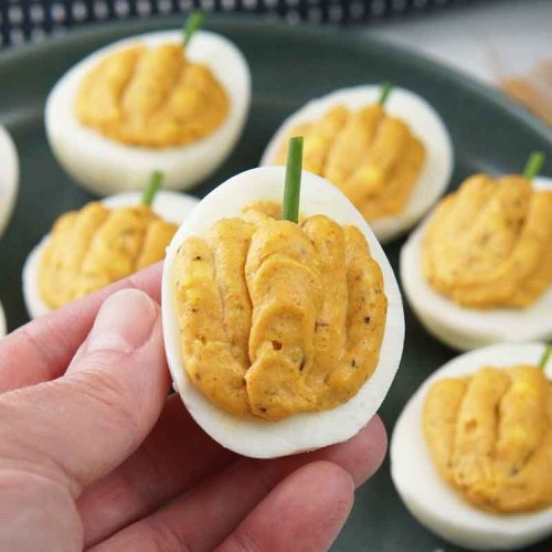 Thanksgiving deviled eggs