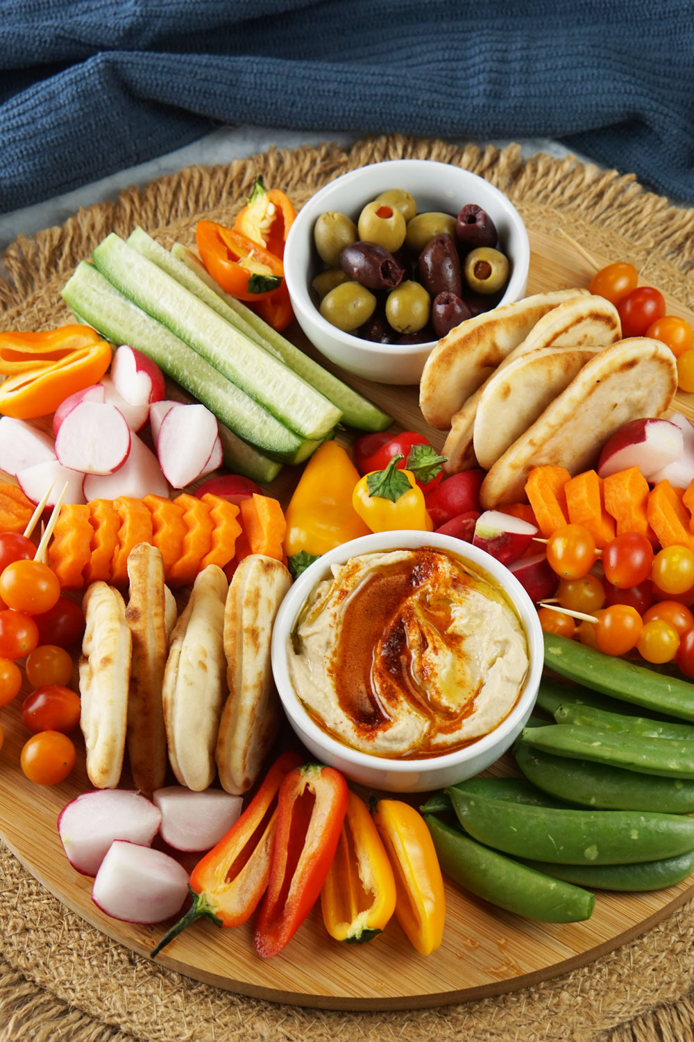 veggie tray with hummus